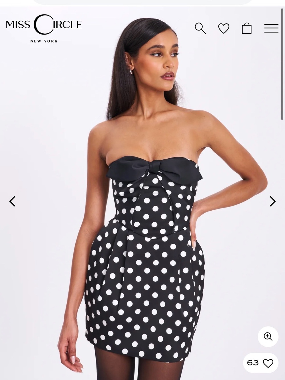 Miss Circle Strapless Mini Dress with Bow